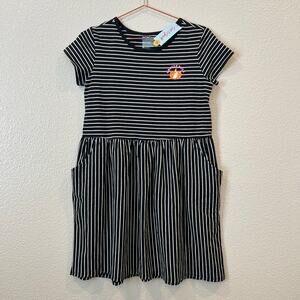 Cat & Jack Ghouls Rule black white stripe Halloween Dress Short Sleeve Plus
